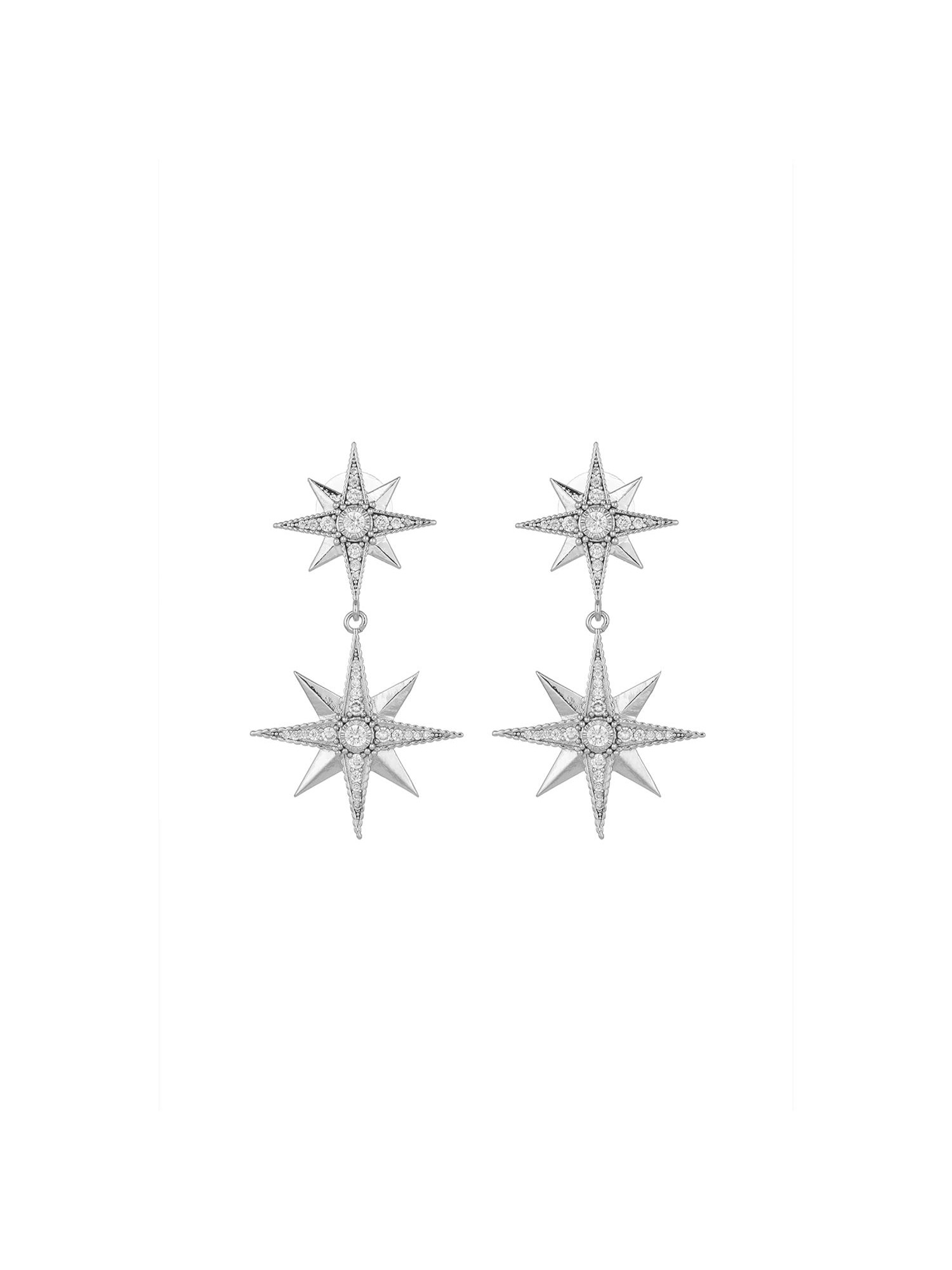 THE NORTH STAR EARRINGS RODIUM